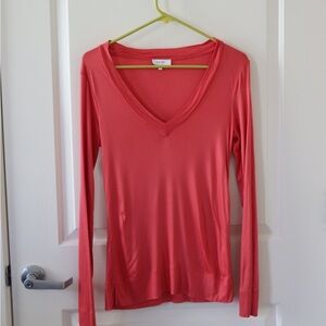 Reiss NWOT Coral V-Neck Long Sleeve Top